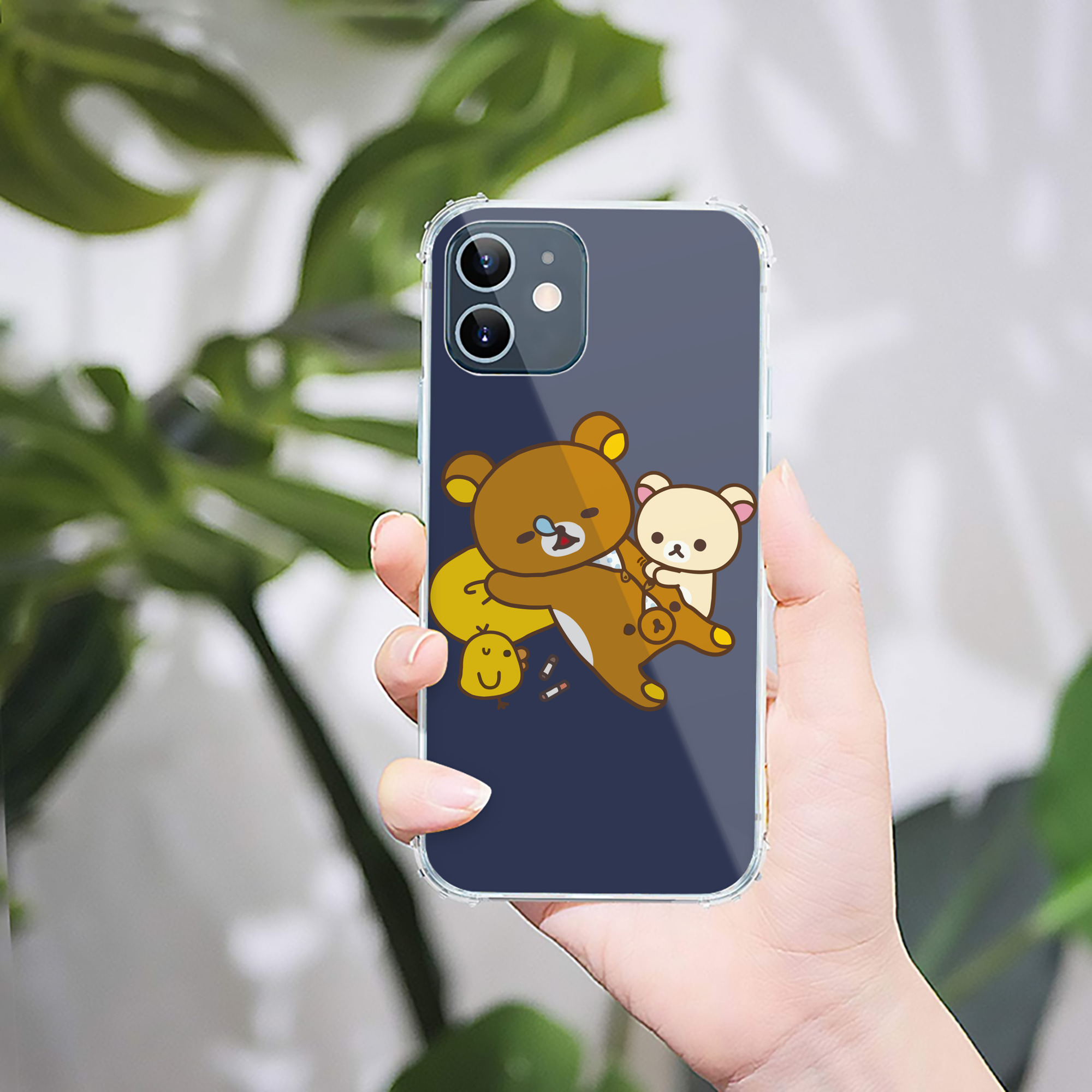 （画像用） リラックマ リラックマ キイロイトリ Rilakkuma Korilakkuma Kiiroitori 【iPhone 12シリーズ対応】透明スマホケース（クリアソフトケース）